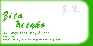 zita metyko business card