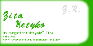 zita metyko business card